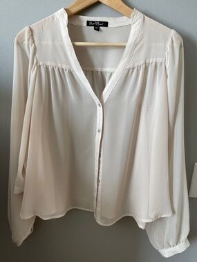 Velvet Heart Cream long-sleeve blouse Dolman sleeves